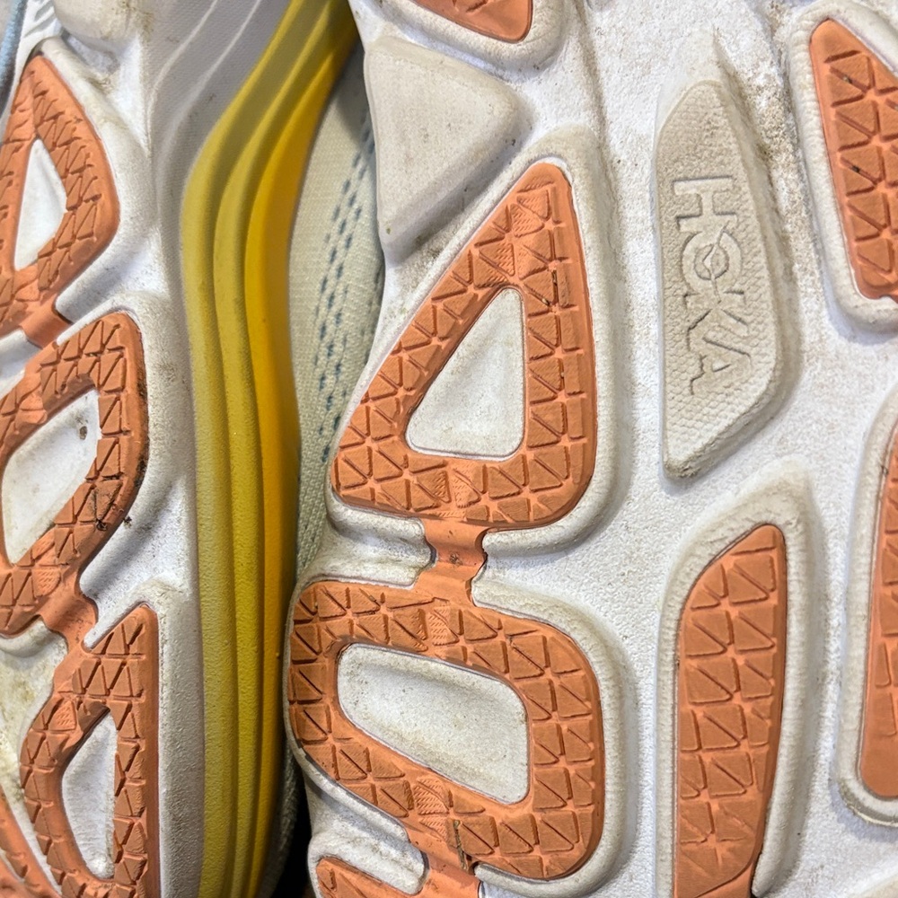 Hoka Sky Blue and Yellow Athletic Shoes - Picture 6 of 8